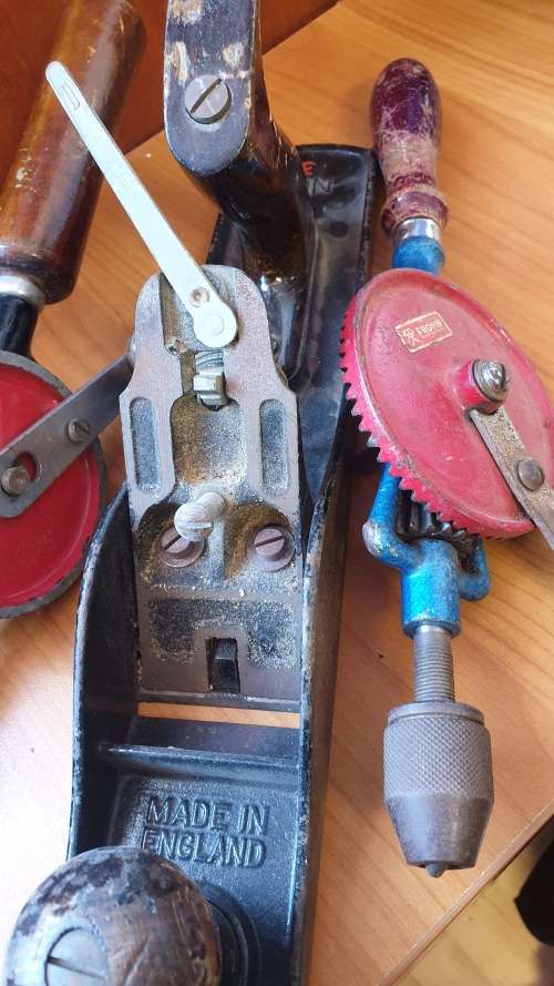 Hand-Tool selection - Bailey No5 Plane (no blade) + TWO Hand Drills **Awesome